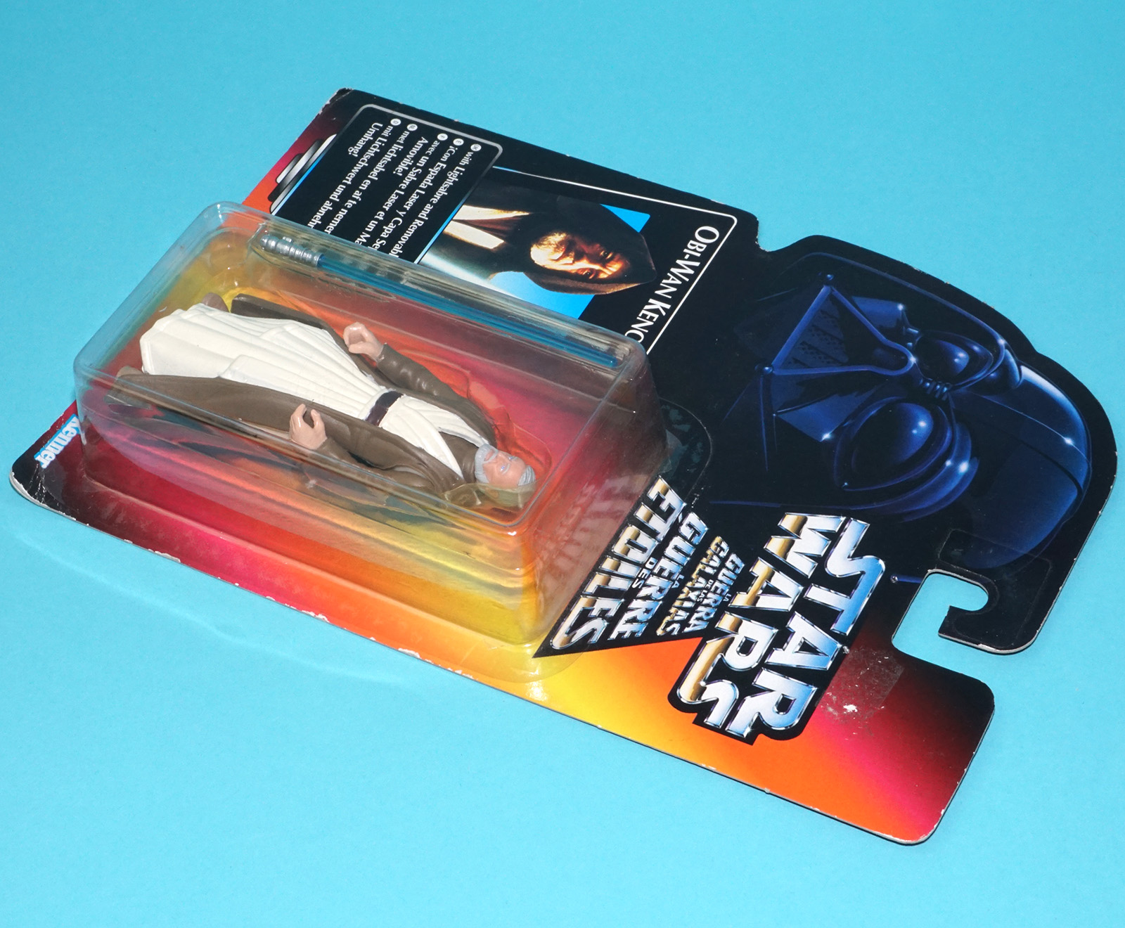 STAR WARS POTF2 OBI-WAN KENOBI LONG SABER MOC MOSC EURO CARD 1995 KENNER - Image 5
