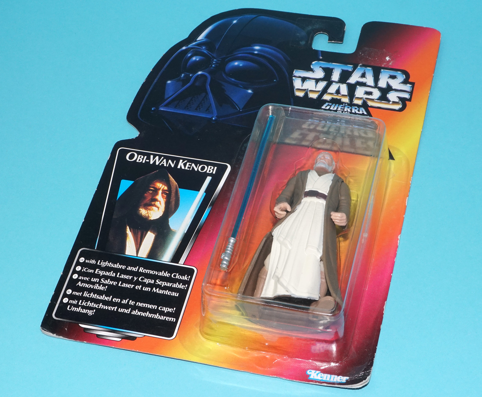 STAR WARS POTF2 OBI-WAN KENOBI LONG SABER MOC MOSC EURO CARD 1995 KENNER - Image 6