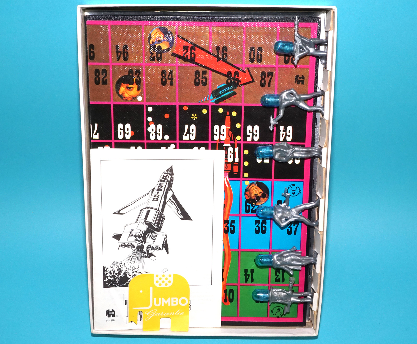 THUNDERBIRDS INTERNATIONAL RESCUE BOARD GAME COMPLETE 1967 JUMBO HOLLAND HTF - Image 2