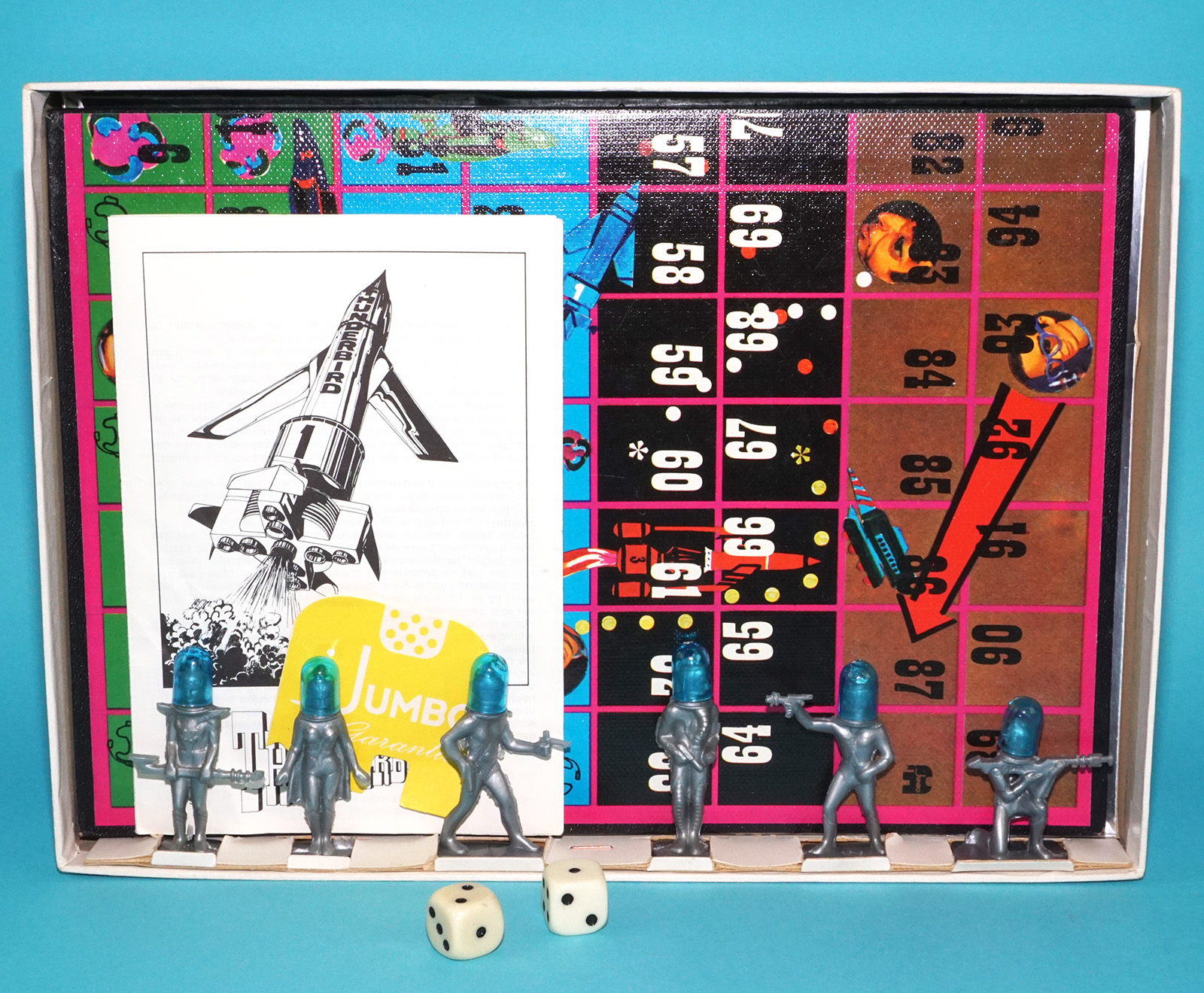 THUNDERBIRDS INTERNATIONAL RESCUE BOARD GAME COMPLETE 1967 JUMBO HOLLAND HTF - Image 8