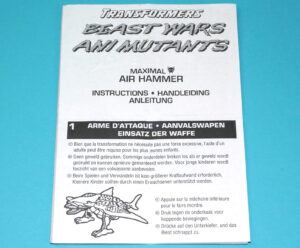 TRANSFORMERS BEAST WARS ORIGINAL SPARE INSTRUCTIONS BASIC CLASS AIR HAMMER FUZORS 1998 HASBRO