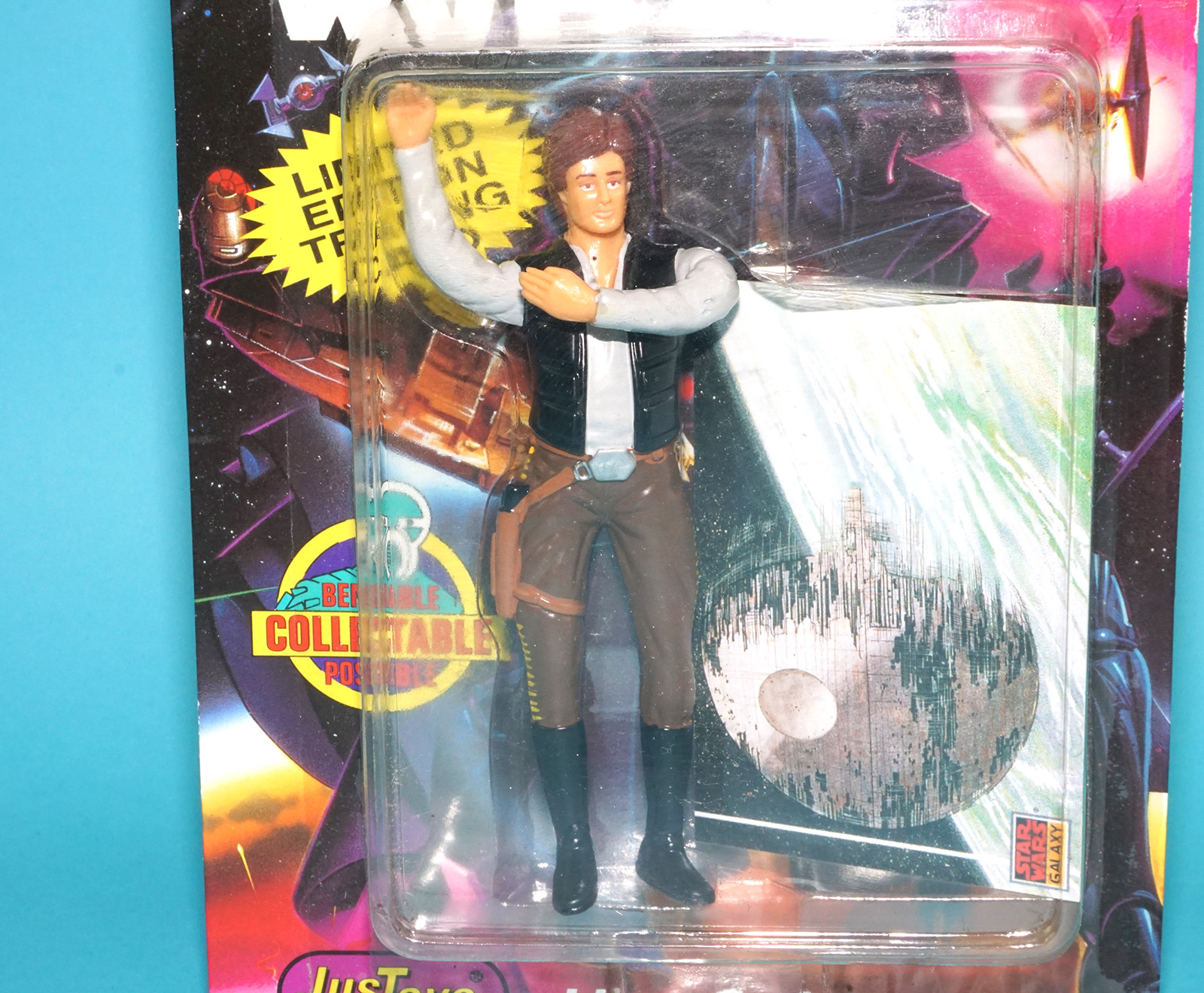 STAR WARS BEND-EMS HAN SOLO MOC MOSC SEALED CARD 1994 JUSTOYS - Image 2