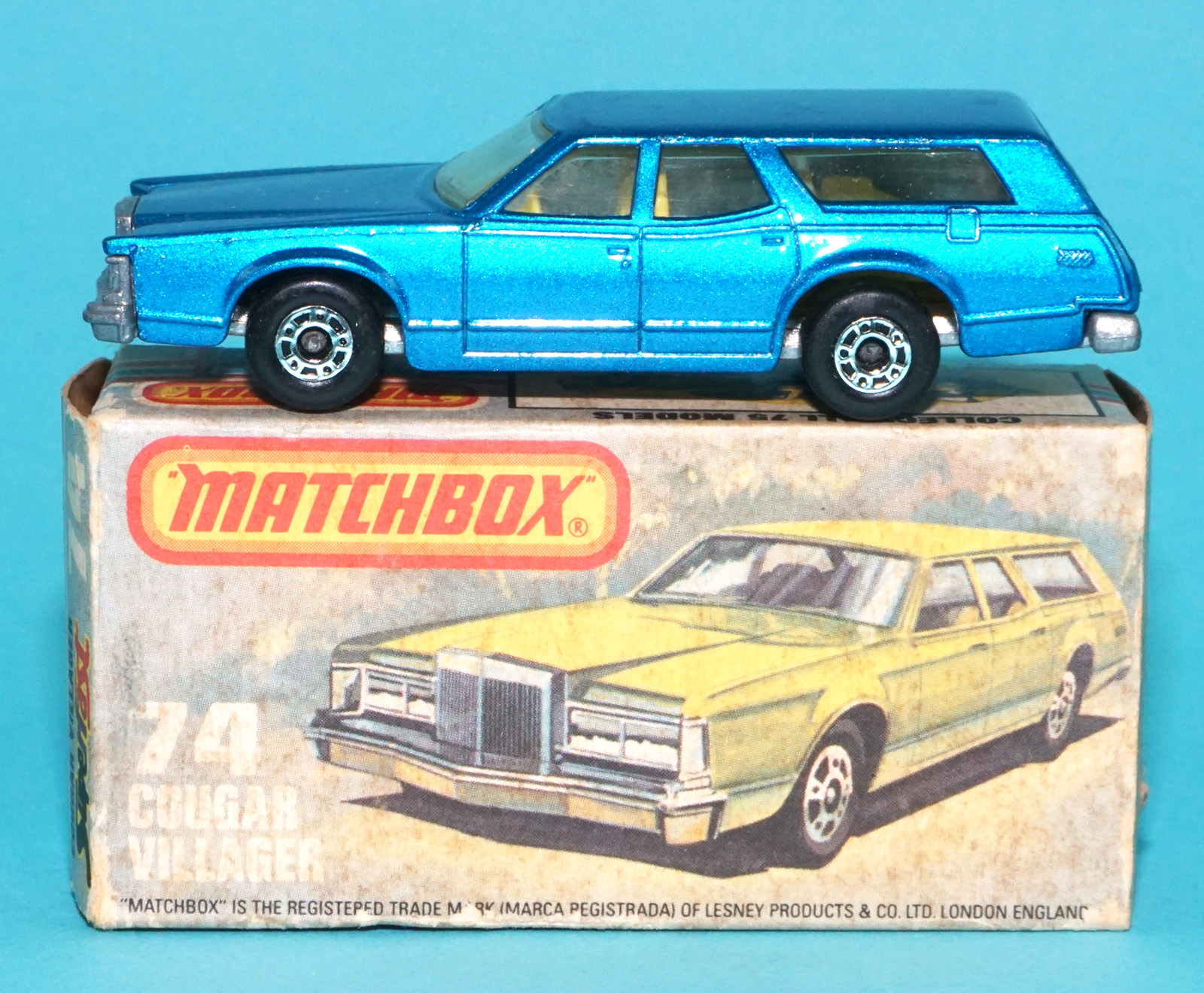 MATCHBOX SUPERFAST #74 COUGAR VILLAGER BOXED ORIGINAL BOX 1978 LESNEY ENGLAND