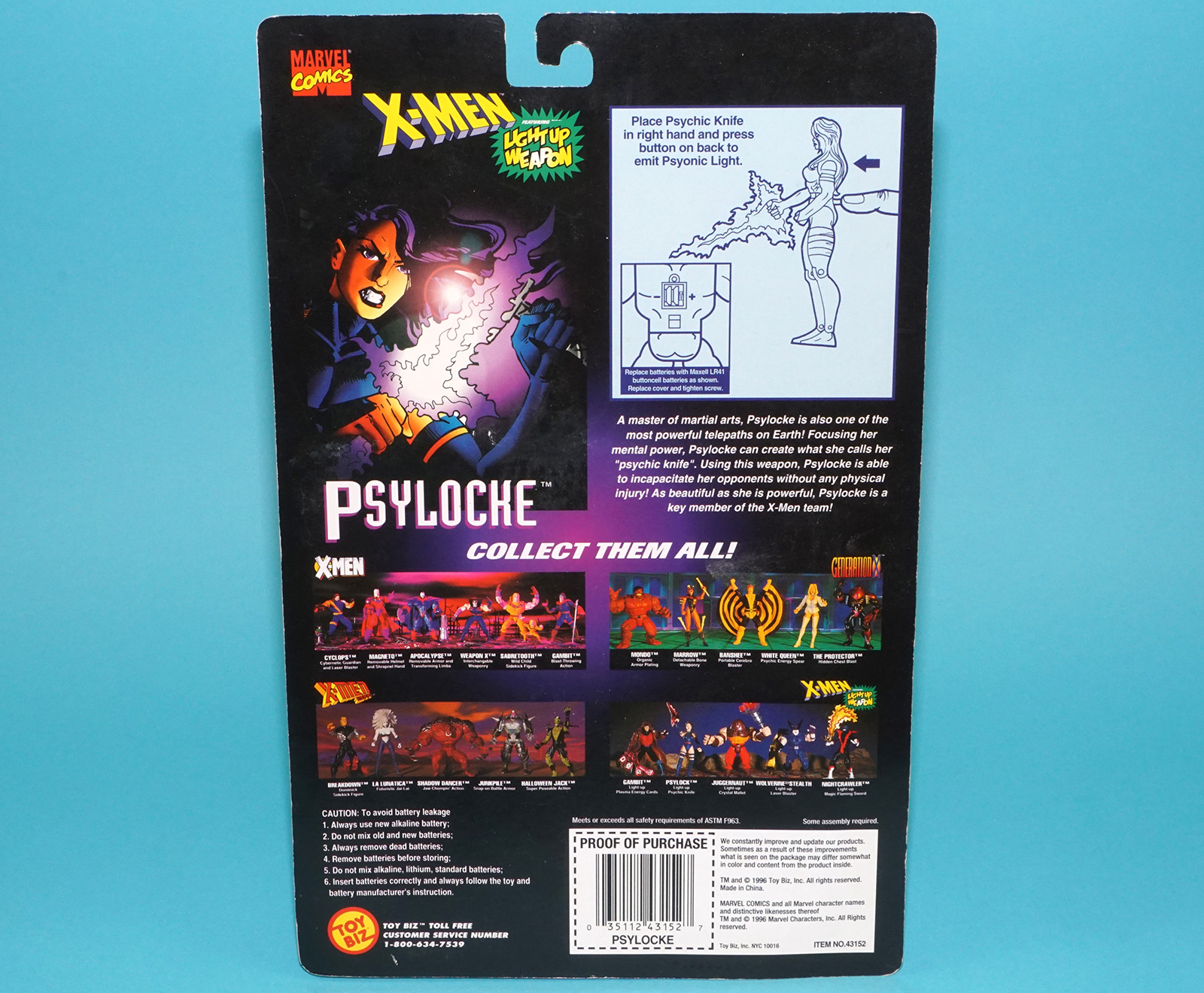 MARVEL X-MEN CLASSICS PSYLOCKE MOC MOSC US CARD 1996 TOY BIZ - Image 7