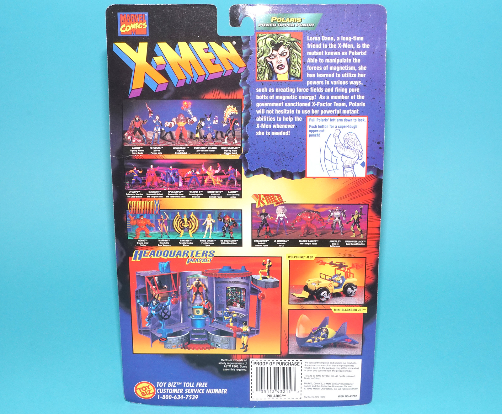 MARVEL X-MEN FLASHBACK SERIES POLARIS MOC MOSC US CARD 1996 TOY BIZ - Image 7