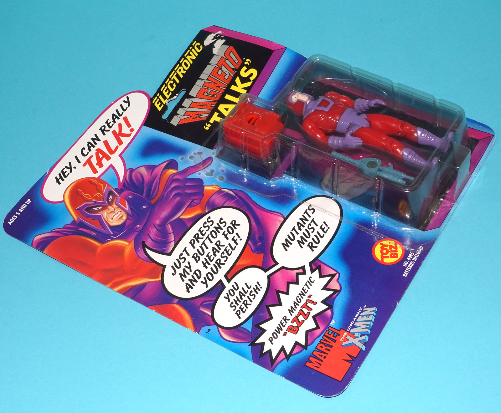 MARVEL ELECTRONIC X-MEN MAGNETO TALKS MOC MOSC US CARD 1991 TOY BIZ WORKS! - Image 4