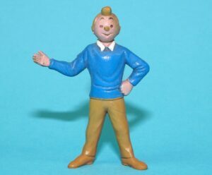 TIN TIN TINTIN PVC MINI TOY FIGURE TIN TIN 1/35 SCALE 1973 BELVISION ESSO PROMO BENELUX