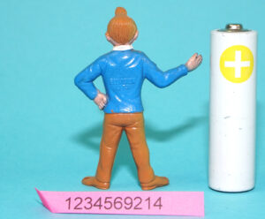 TIN TIN TINTIN PVC MINI TOY FIGURE TIN TIN 1/35 SCALE 1973 BELVISION ESSO PROMO BENELUX