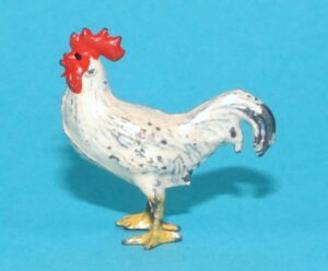 BRITAINS LEAD FARM No. 643 PRIZE POULTRY WHITE LEGHORN COCK 1930s ENGLAND