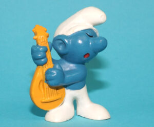SMURFS 20013 LUTE SMURF W. GERMANY COO 1970s SCHLEICH