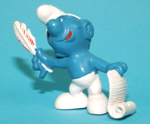 SMURFS 20022 POET SMURF W. GERMANY COO 1972 SCHLEICH