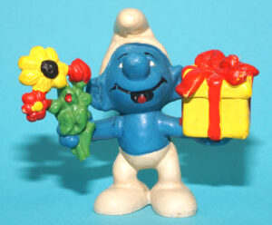SMURFS 20040 FLOWERS & GIFT SMURF HONG KONG COO 1978 SCHLEICH
