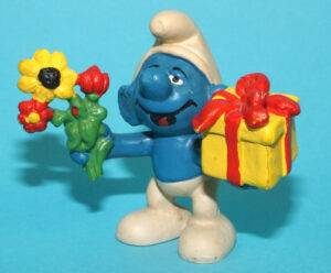 SMURFS 20040 FLOWERS & GIFT SMURF HONG KONG COO 1978 SCHLEICH