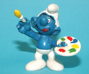 SMURFS 20045 ARTIST PAINTER SMURF W. GERMANY COO 1978 SCHLEICH