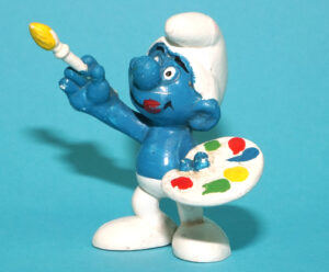 SMURFS 20045 ARTIST PAINTER SMURF W. GERMANY COO 1978 SCHLEICH