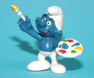 SMURFS 20045 ARTIST PAINTER SMURF HONG KONG COO 1978 SCHLEICH