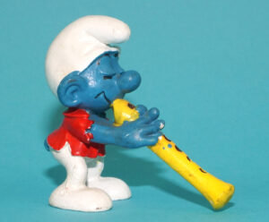 SMURFS 20048 FLAUTIST FLUTE SMURF W. GERMANY COO 1978 SCHLEICH