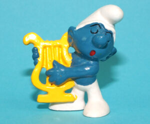SMURFS 20070 HARP SMURF HONG KONG COO 1973 SCHLEICH