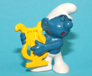SMURFS 20070 HARP SMURF HONG KONG COO 1973 SCHLEICH