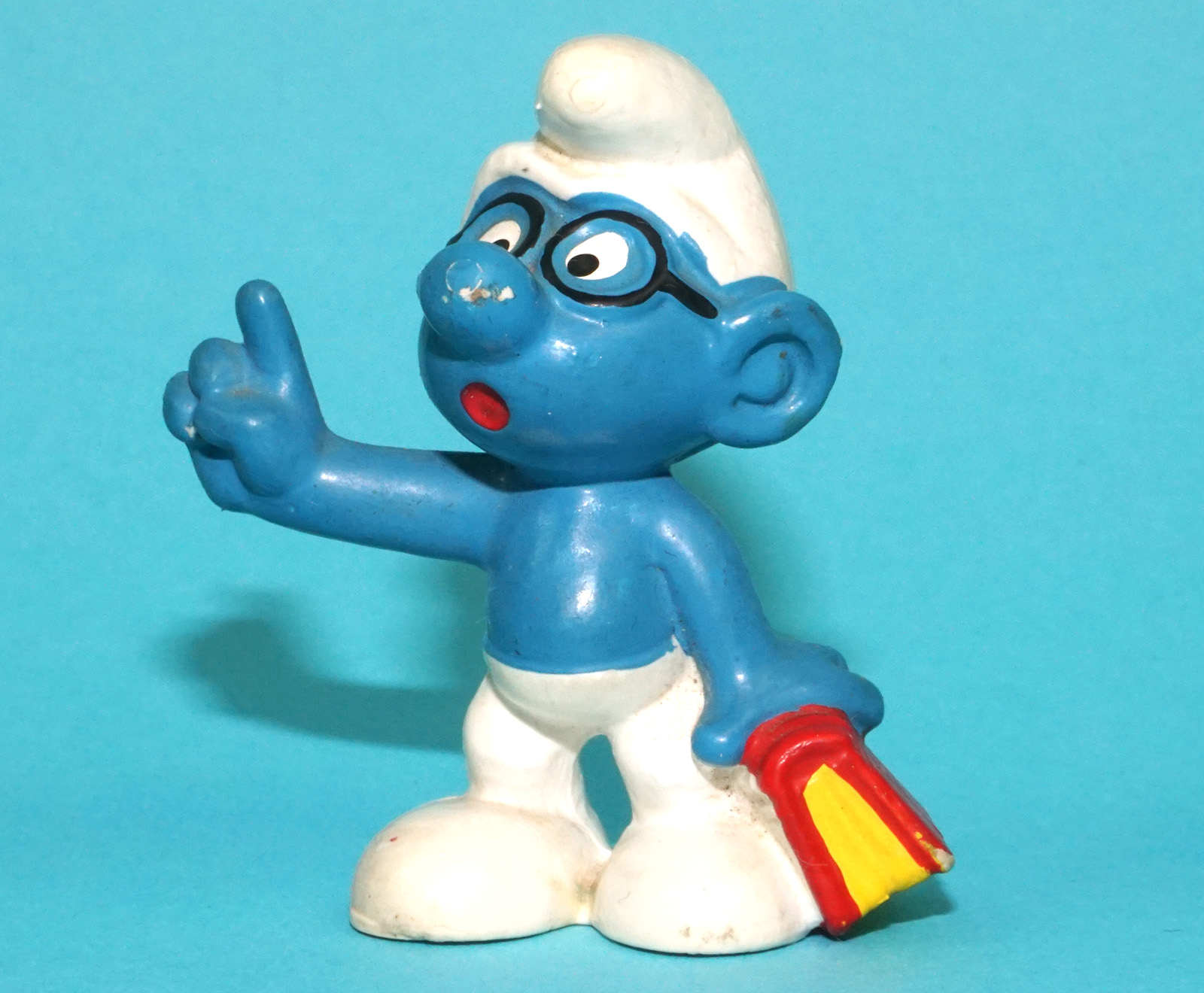 SMURFS 20094 BOOKWORM BRAINY SMURF WEST GERMANY COO 1977 BULLY SCHLEICH - Image 2