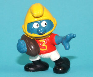 SMURFS 20132 AMERICAN FOOTBALL SMURF HONG KONG COO 1980 SCHLEICH