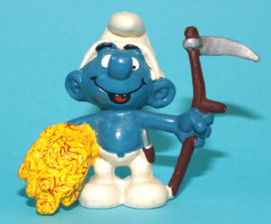 SMURFS 20145 FARMER SMURF HONG KONG COO 1981 SCHLEICH