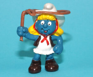SMURFS 20142 COWGIRL SMURFETTE SMURF HONG KONG COO 1981 SCHLEICH