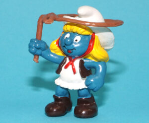 SMURFS 20142 COWGIRL SMURFETTE SMURF HONG KONG COO 1981 SCHLEICH