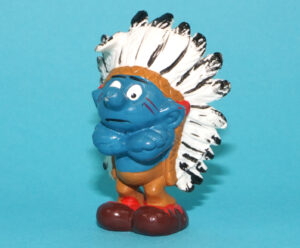 SMURFS 20144 NATIVE AMERICAN INDIAN CHIEF SMURF HONG KONG COO 1981 SCHLEICH