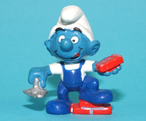 SMURFS 20148 BRICKLAYER SMURF W. GERMANY COO 1983 SCHLEICH