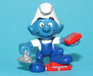 SMURFS 20148 BRICKLAYER SMURF W. GERMANY COO 1983 SCHLEICH