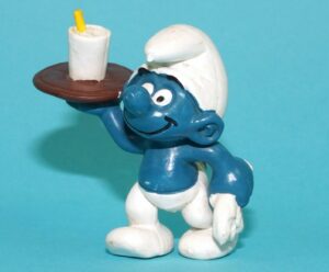 SMURFS 20162 WAITER SMURF HONG KONG COO 1983 SCHLEICH