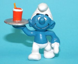 SMURFS 20162 WAITER SMURF W. GERMANY COO 1983 SCHLEICH