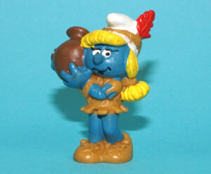 SMURFS 20167 NATIVE AMERICAN INDIAN SMURFETTE SMURF W. GERMANY COO 1982 SCHLEICH
