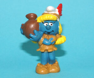 SMURFS 20167 NATIVE AMERICAN INDIAN SMURFETTE SMURF W. GERMANY COO 1982 SCHLEICH