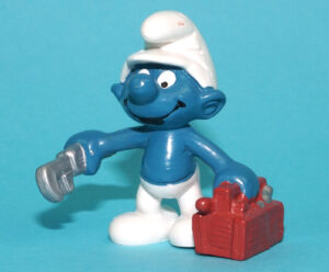 SMURFS 20187 PLUMBER SMURF HONG KONG COO 1984 SCHLEICH