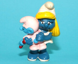 SMURFS 20192 SMURFETTE & BABY SMURF HONG KONG COO 1984 SCHLEICH
