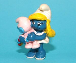 SMURFS 20192 SMURFETTE & BABY SMURF HONG KONG COO 1984 SCHLEICH