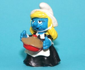 SMURFS 20196 THANKSGIVING PIE SMURFETTE SMURF SRI LANKA COO 1985 SCHLEICH