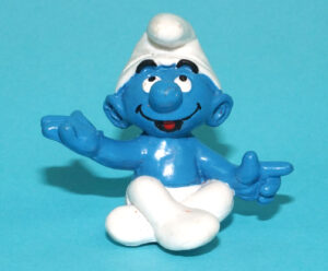 SMURFS 20423 SITTER YOGA SMURF CHINA COO 1993 SCHLEICH
