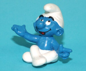 SMURFS 20423 SITTER YOGA SMURF CHINA COO 1993 SCHLEICH