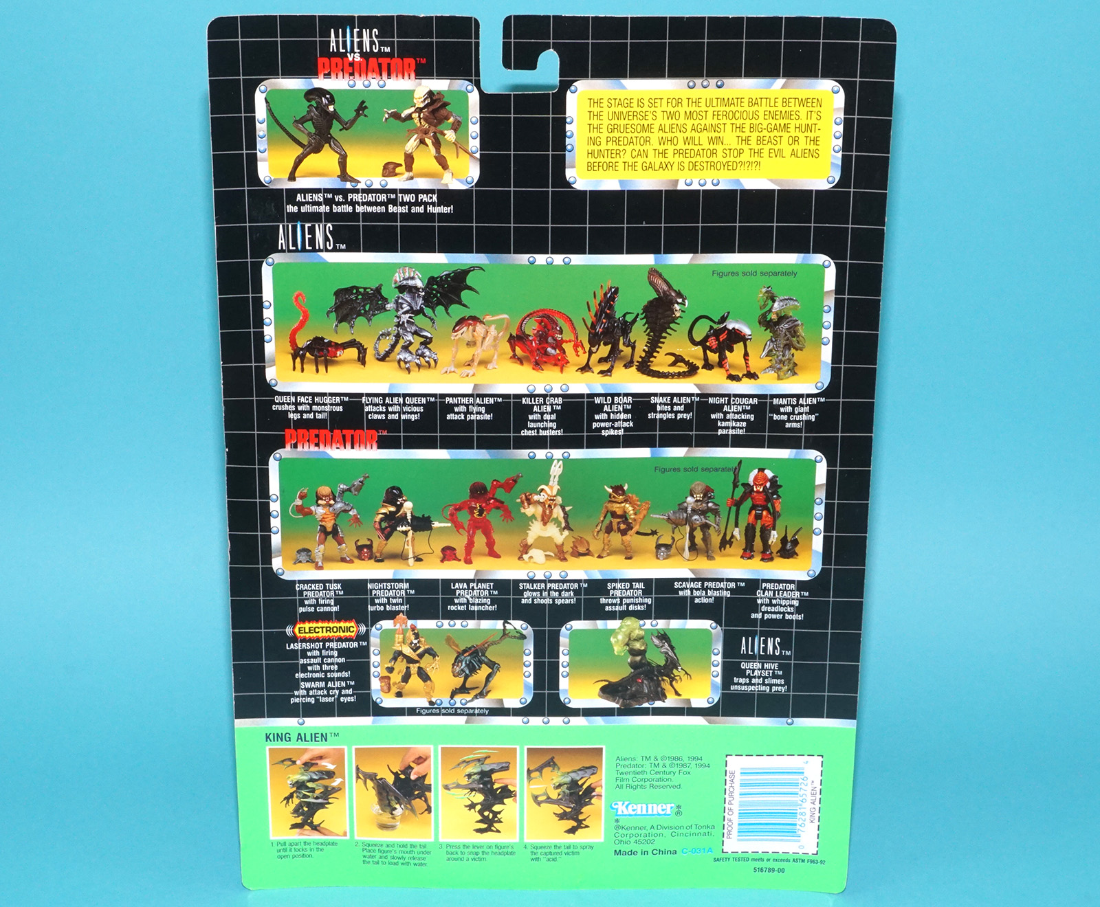 ALIENS KING ALIEN DELUXE ALIEN LEADER MOC MOSC US CARD 1994 KENNER - Image 7