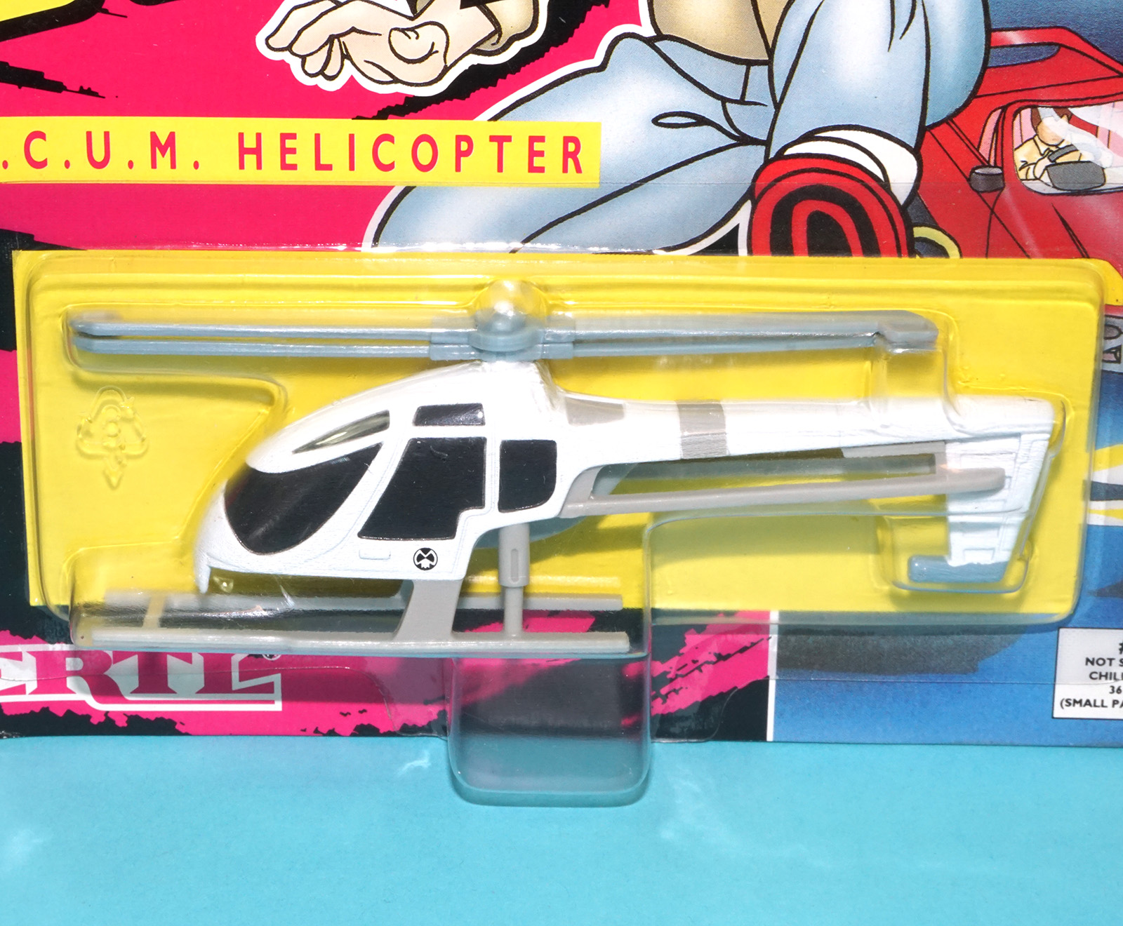 JAMES BOND JR DIECAST S.C.U.M. HELICOPTER MOC MOSC UK EURO CARD 1992 ERTL - Image 2