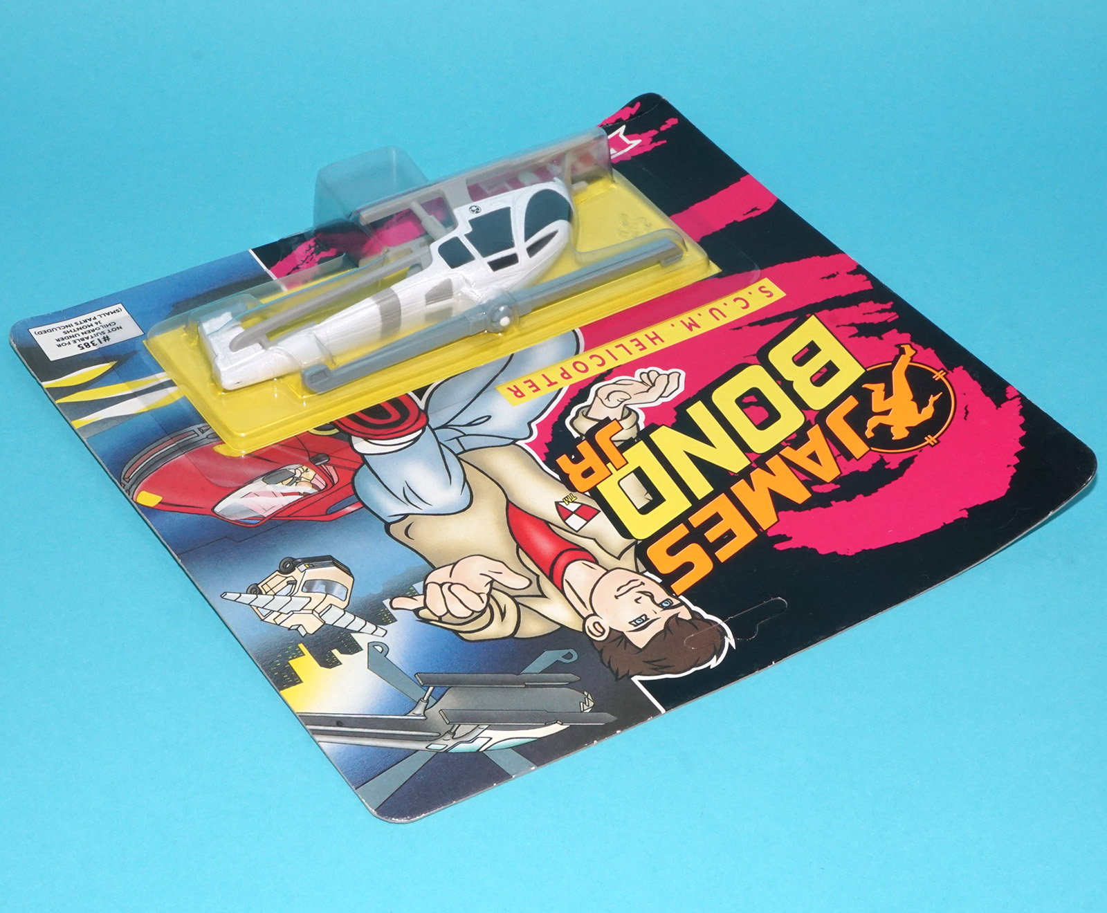 JAMES BOND JR DIECAST S.C.U.M. HELICOPTER MOC MOSC UK EURO CARD 1992 ERTL - Image 5