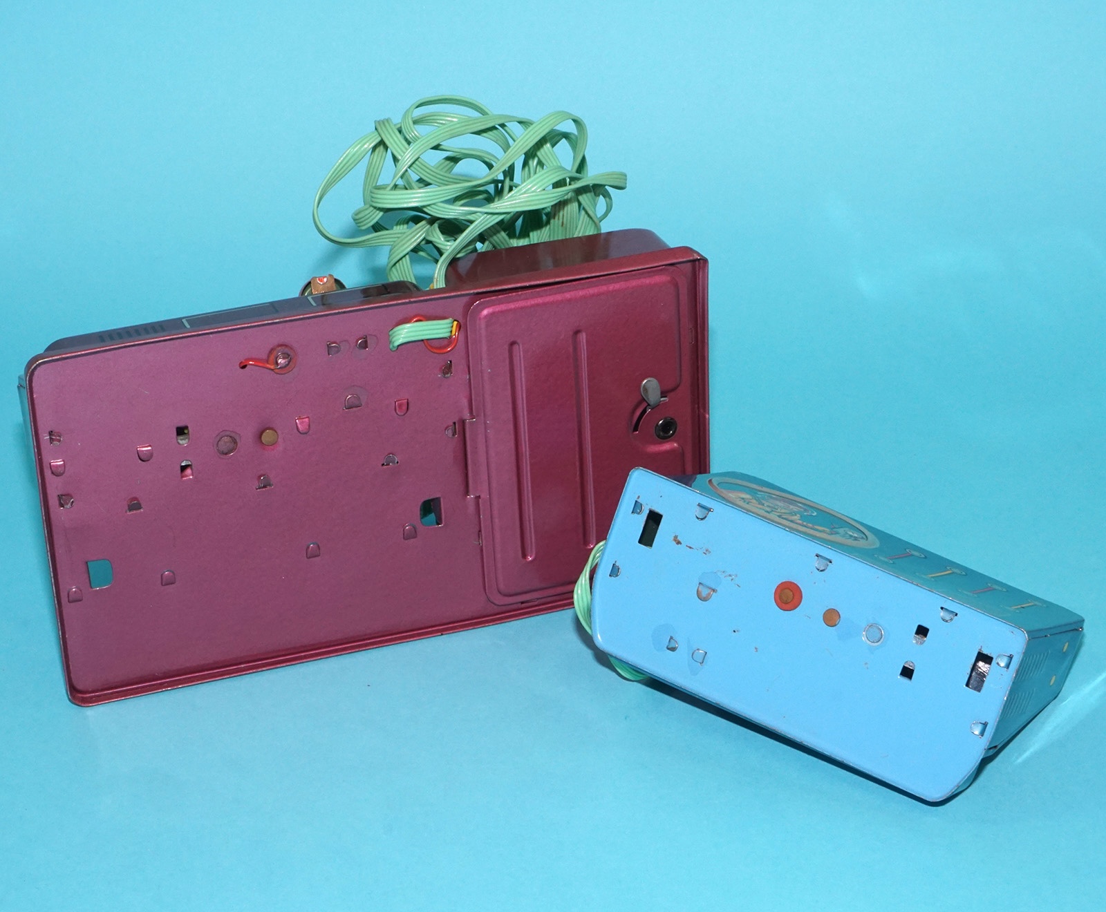 SPACE CONTROL COMMUNICATION SET BATTERY OPERATED TIN TOY 1950s MASUDAYA MODERN TOYS JAPAN WORKS READ - Image 7