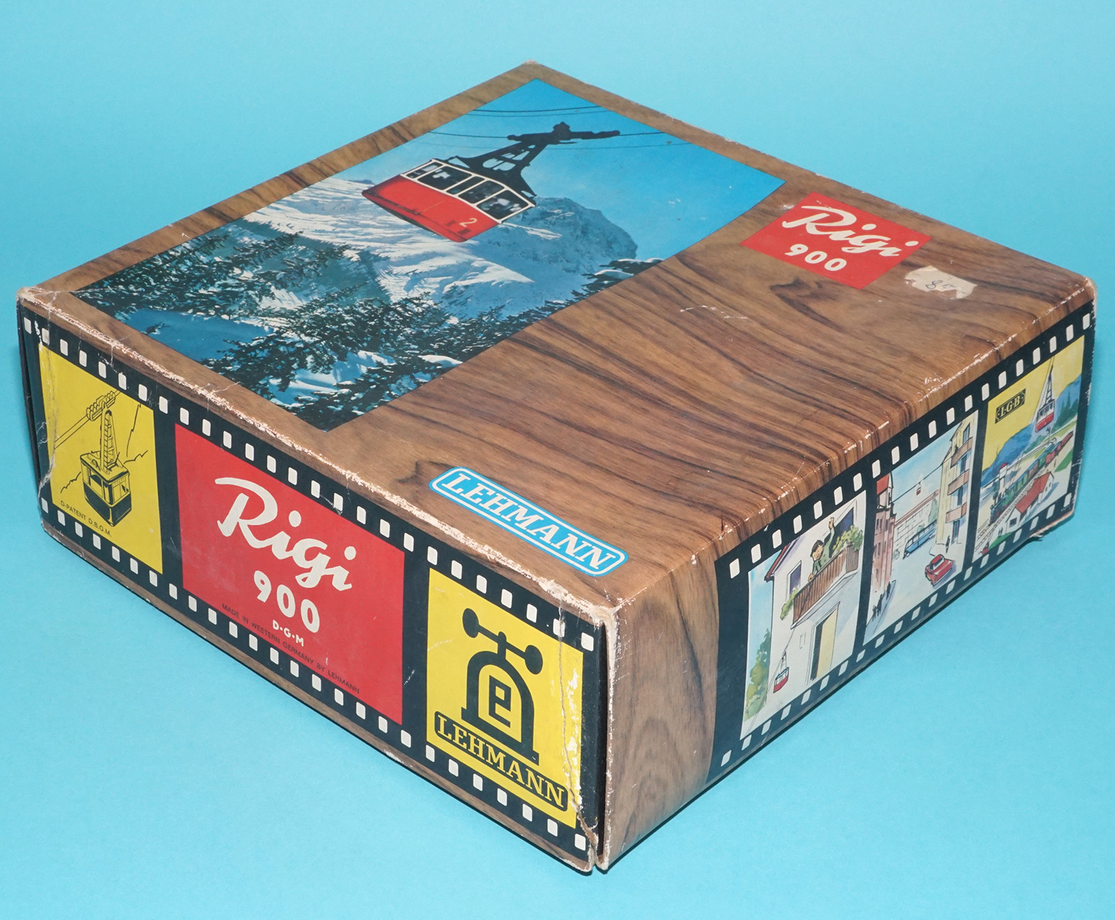 RIGI 900 CABLE CAR TIN TOY BOXED BOX SET + ANOTHER 1960s LEHMANN W. GERMANY - Image 3