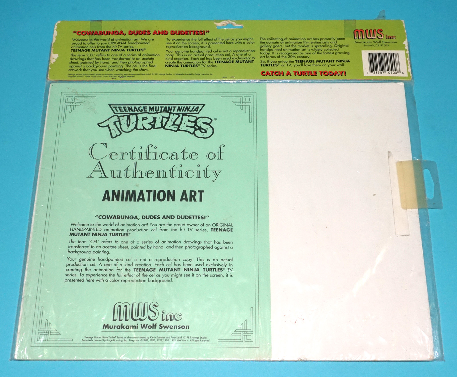 TMNT TEENAGE MUTANT NINJA TURTLES ORIGINAL ANIMATION ART MOC MOSC SEALED BAG 1991 MURAKAMI WOLF SWENSON - Image 3
