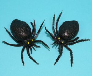 CREEPY CRAWLIES RUBBER JIGGLER TOY SPIDER TICK (2X) 1960s HONG KONG UGLIES