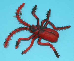 CREEPY CRAWLIES RUBBER JIGGLER TOY LONGHORN BEETLE 1960s HONG KONG UGLIES