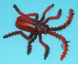CREEPY CRAWLIES RUBBER JIGGLER TOY LONGHORN BEETLE 1960s HONG KONG UGLIES